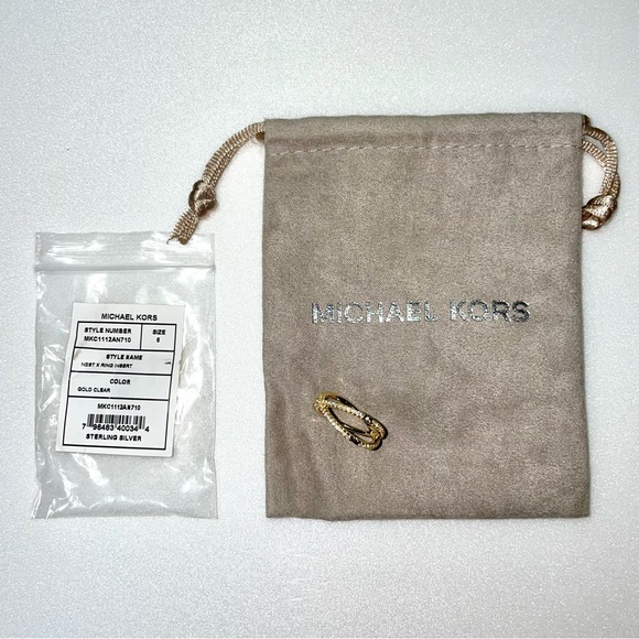 Michael Kors - 14K Gold-plated Sterling Silver Pavé Nesting Ring (6) - Picture 1 of 7